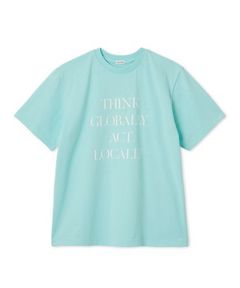 タイポグラフィTシャツ(ミント) 綿 / フロントロゴ / ユル感 / 手洗い可 / 09WCT252227