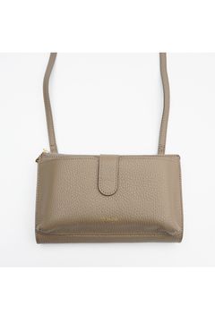 ADRIA / V-1371（Warm Taupe）シュリンク型押しレザー 横型スマートフォンポシェット（トープ）牛革 / アドリア / ショルダーバッグ / マグネット開閉【正規販売店】