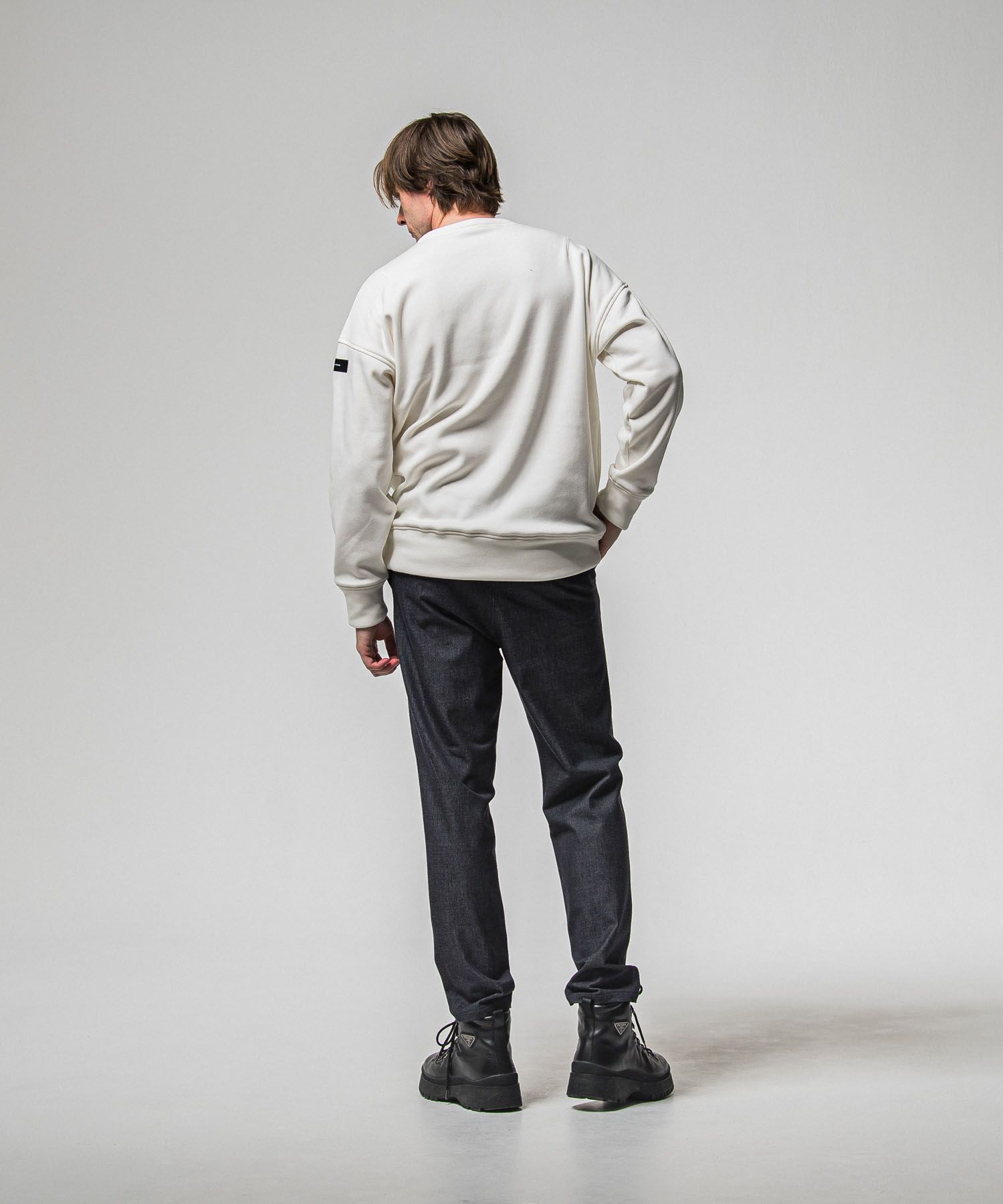 PAT WIDE EASY PANTS ( DENIM )  RAYON / 高機能素材 / ベルトループ付き /  ストレッチ  / 手洗可 / RC38-ST-036BN