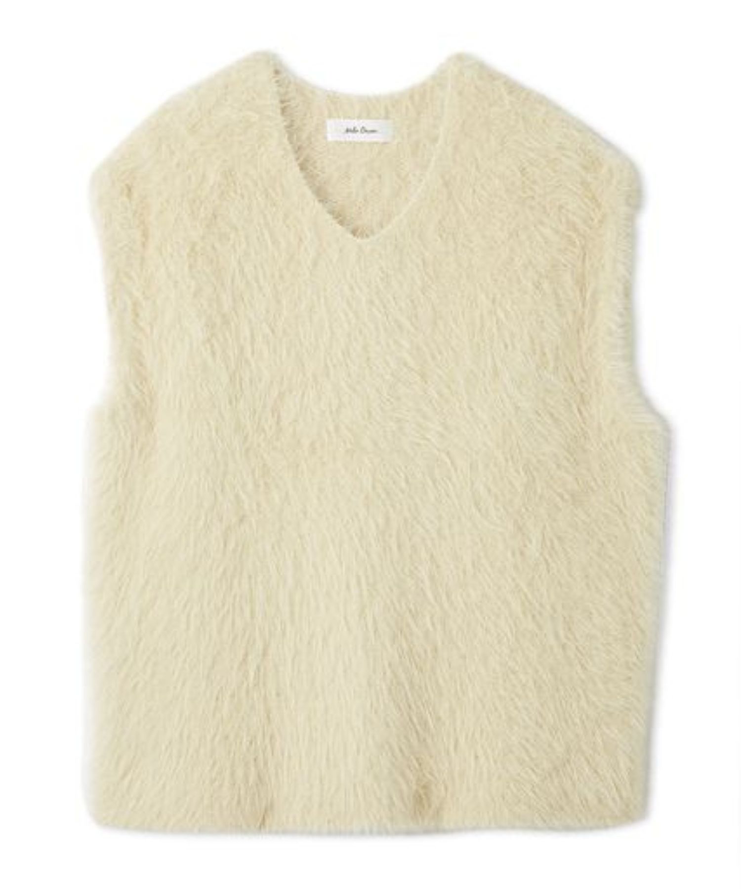 Vネックシャギーニットベスト ( IVR) ナイロン / 短めの着丈 / 伸縮性 / 軽い / 09WNV255124