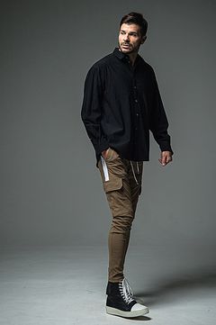 ナイロンカーゴパンツ (ベージュ) ナイロン / ストレッチ / ウォッシャブル