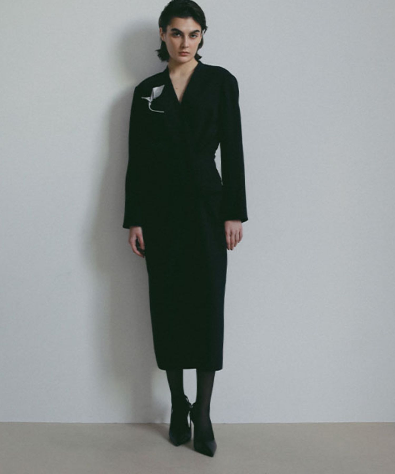 SANTEカシュクールドレス (NAVY) ポリエステル / 裏地有り / フラップポケット / スペアボタン付き / 1226130104