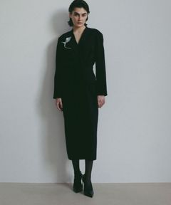 SANTEカシュクールドレス (NAVY) ポリエステル / 裏地有り / フラップポケット / スペアボタン付き / 1226130104