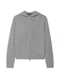 Lana Cash Zip Up Hoodie (ライトチャコール ) 毛 / 伸縮性有り / 柔らかい / ダブルZIP / : 01-5403703