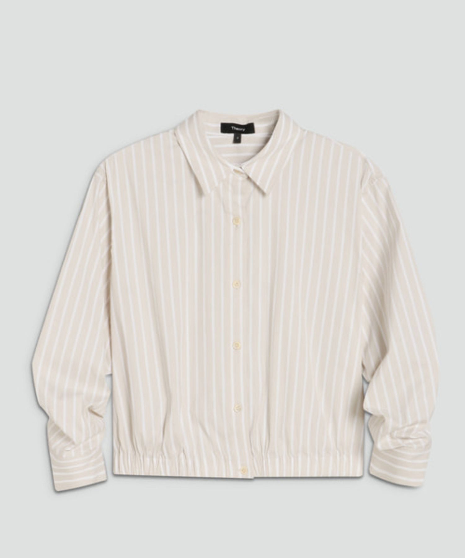 Striped Shirt W Fixed Sleeve Shirt (サンドマルチ) 綿 / 七分袖 / ウエストゴム/ 手洗 可 / 01-6108220