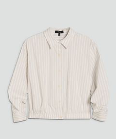 Striped Shirt W Fixed Sleeve Shirt (サンドマルチ) 綿 / 七分袖 / ウエストゴム/ 手洗 可 / 01-6108220