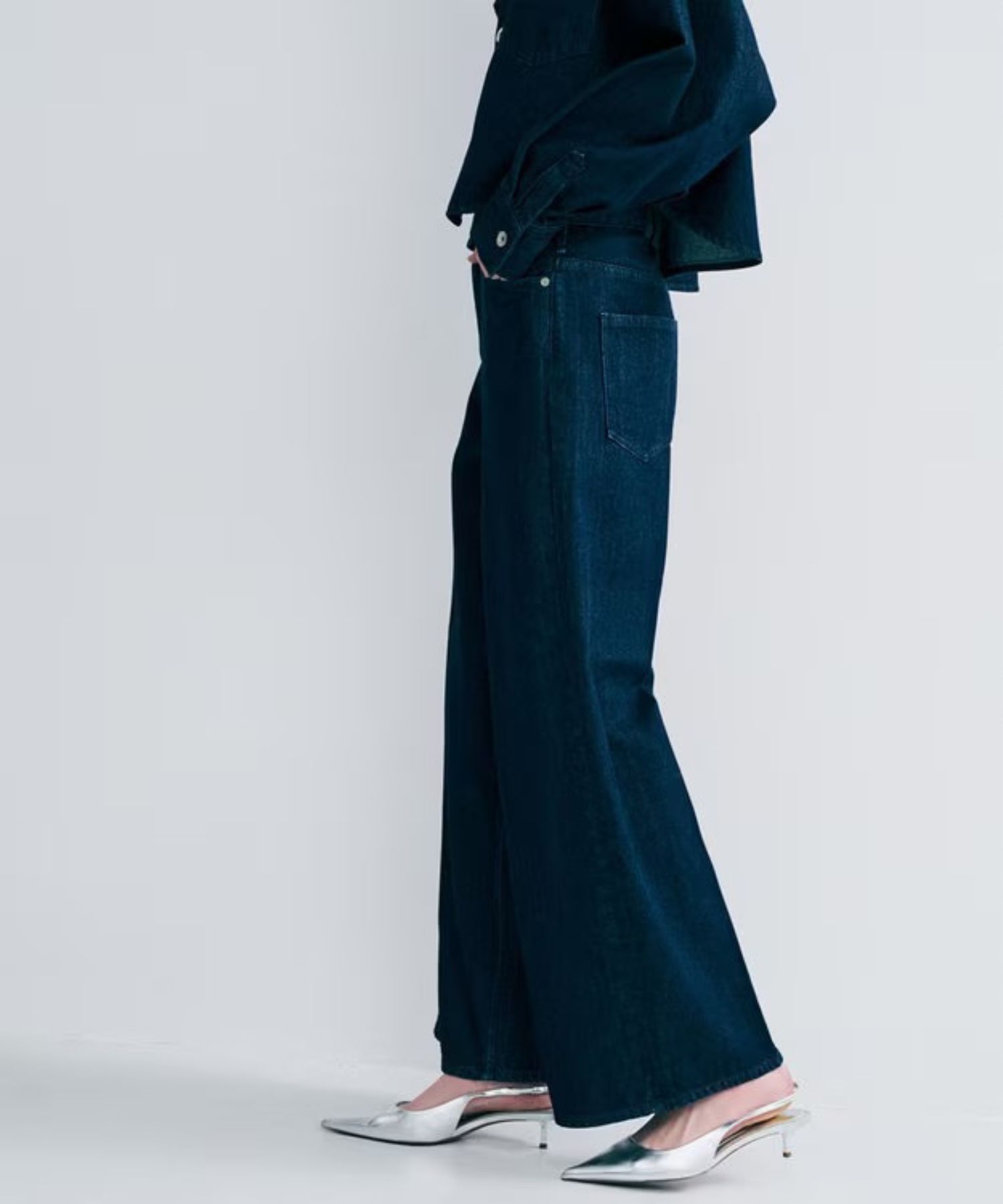 THE SISTER デニムパンツ upper hights × uncrave(リジット)綿 / ワイドシルエット / ハイウエスト / ウォッシャブル / PRUVLS0203