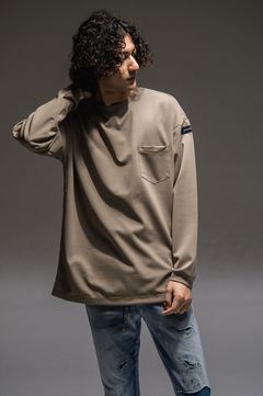 Double LOOSE pocket LONG TEE WHITE / シルキータッチ ロングスリーブルーズTシャツ
