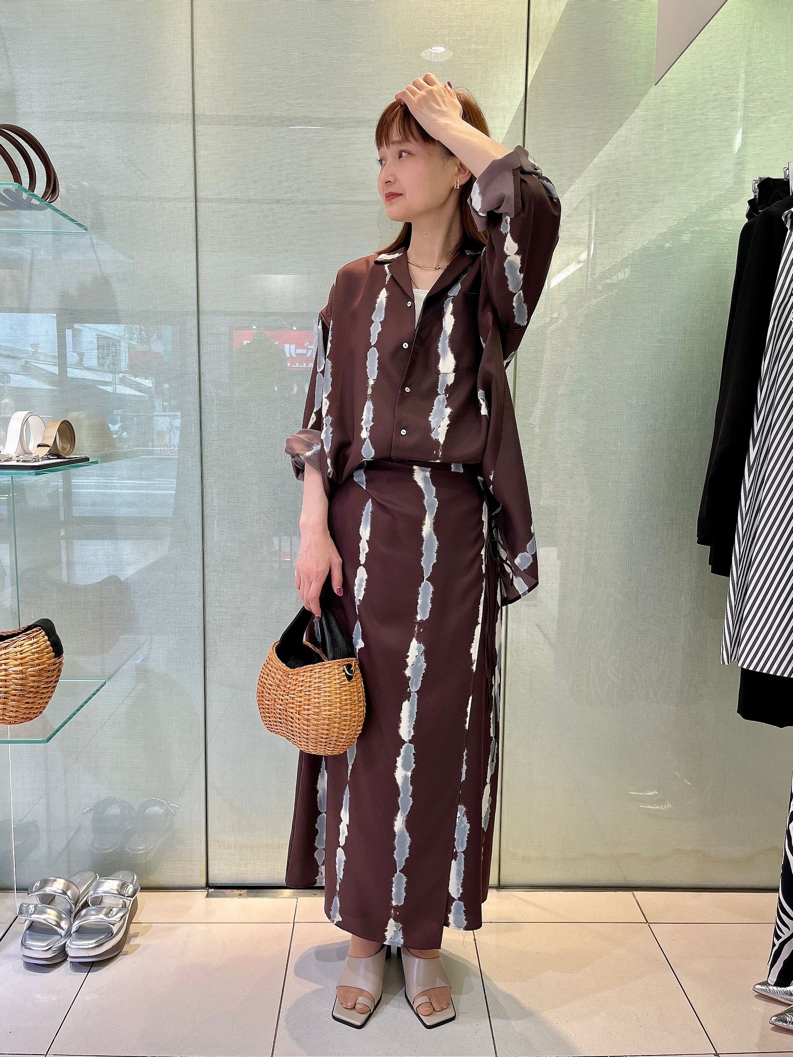 【店舗限定】MIRO / ミロ / スプリットラタン ワンハンドルバッグ S (Camel (Black)) / スプリットラタン・牛革 / ショルダーストラップ付き / V-8874