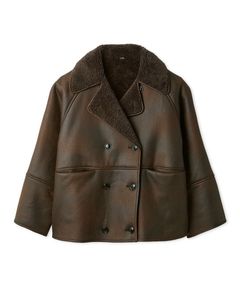 フェイクレザームートンジャケット(BRW) ポリエステル / 裏ボア / ステッチ / 軽量 /  09WFJ255139