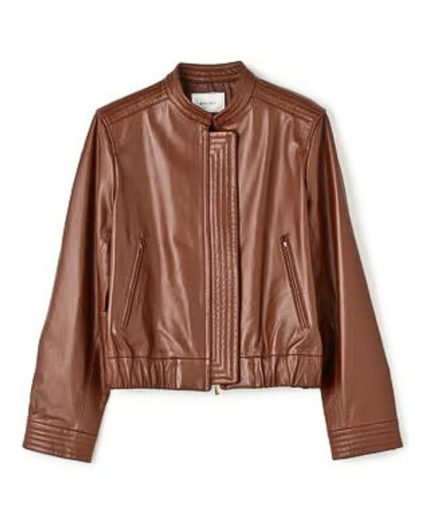 CLYDE / ステッチデザインラムレザーブルゾン (Brown) 羊革 / コンパクト / 裏地有り / ステッチデザイン / JKCWGA0200