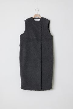 BOA LONG GILET (GREY)  ポリエステル / 比翼仕立て / サイドポケット / 裏地有り / ADWS-401-44