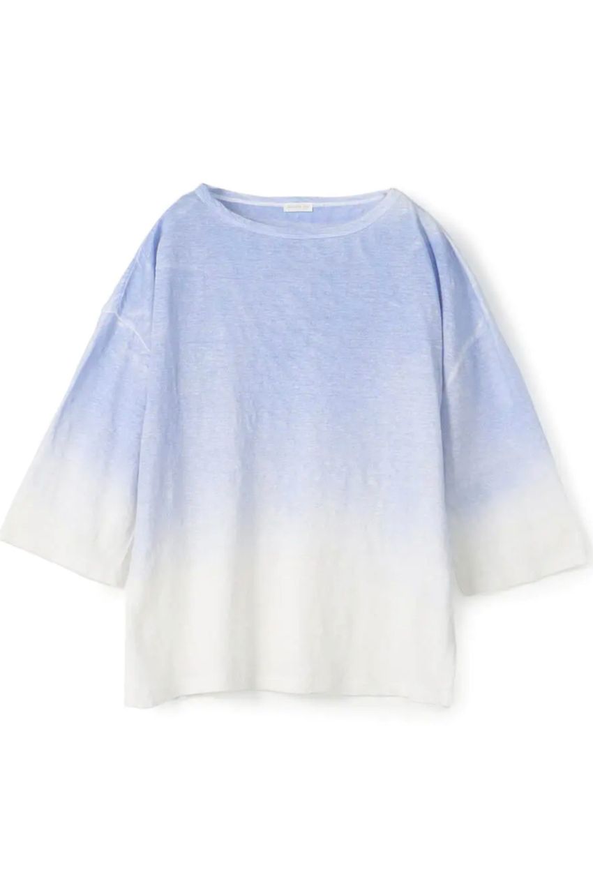 LINEN  JERSEY SPRAY PRINT OVER SIZE PULLOVER / リネンジャージースプレープリント オーバーサイズドプルオーバー