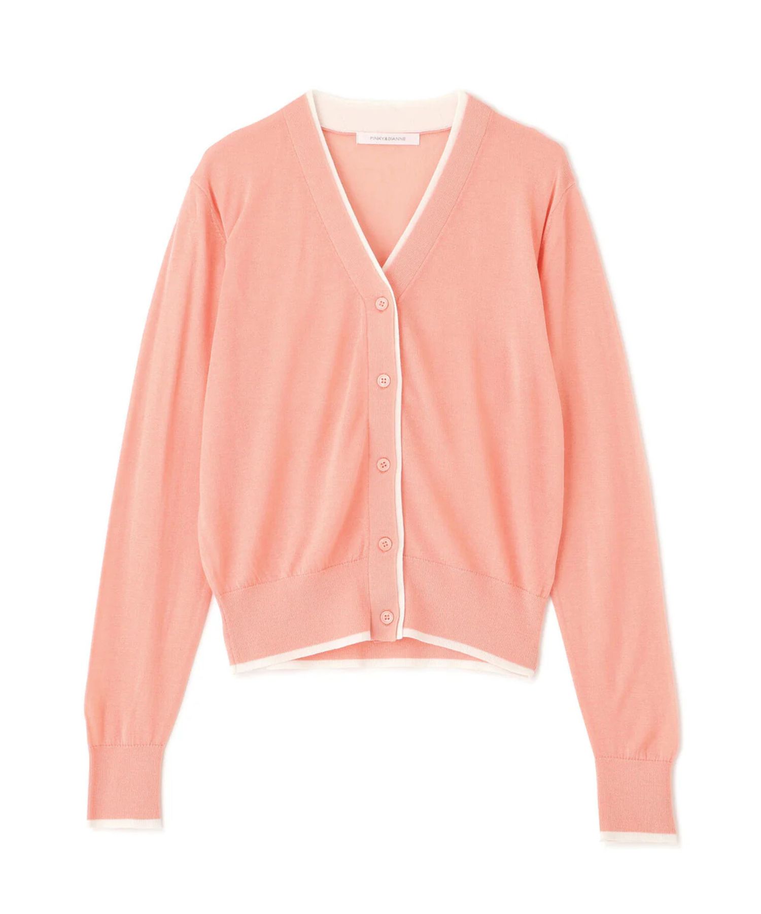 Vネックパレットニットカーディガン(ピンク)再生繊維 / ウォッシャブル / 手洗い可 / ストレッチあり / 前釦開き / 裏地無し / 0316175211