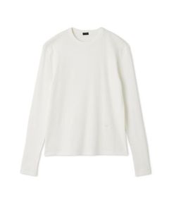 テレコクルーネックプルオーバー (WHT) 綿 / ロゴ刺しゅう / クルーネック / 手洗可 / 09WCT254195