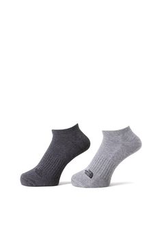 TNF ロゴ 2P ショート (ダークモクグレー×ライトモクグレー) コットン / 足底をパイル編み / ユニセックス / ポリジン・ステイフレッシュ加工 / NN82311