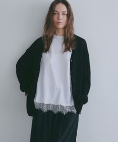 リリヤーンリネンVネックカーディガン(ブラック) 麻 / 深めVネック/ 小さめボタン / 1226204094