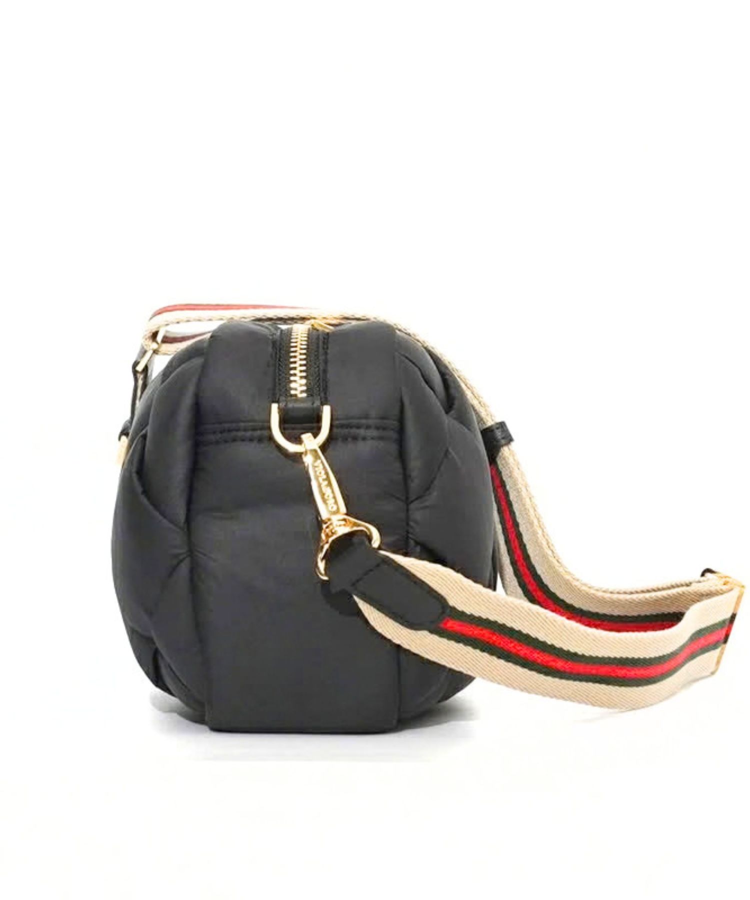 ナイロンボンディング ショルダーバッグ(KHAKI(BEIGE x GREEN) ) ナイロン / Wファスナー /  ショルダーストラップ付き / 軽量 / V-8944