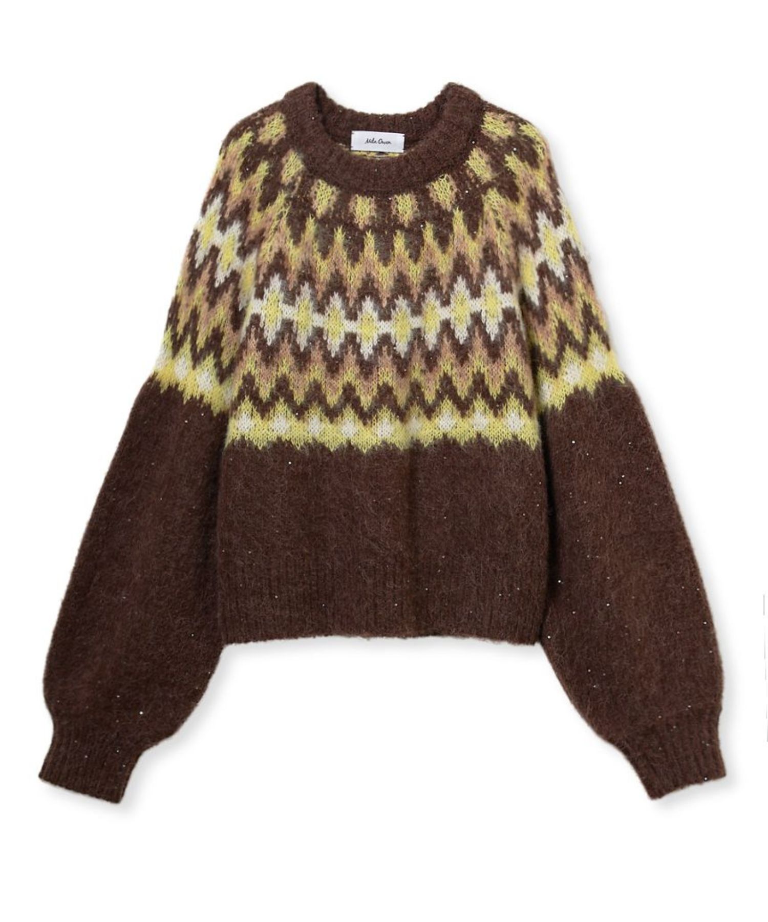 アルパカシャギーノルディックラメニット ( BRW) アクリル / アルパカ混 / スパンコール / ショート丈/ 09WNT255133