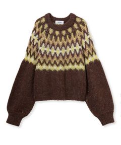 アルパカシャギーノルディックラメニット ( BRW) アクリル / アルパカ混 / スパンコール / ショート丈/ 09WNT255133