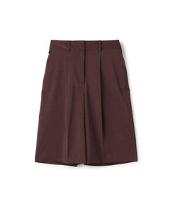 ポリエステルツイル ハーフクロップドパンツ (ダークブラウン) ポリエステル /  裏地無し/ シーズンレス/ 手洗可  /11-04-62-04501
