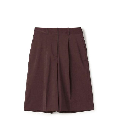 ポリエステルツイル ハーフクロップドパンツ (ダークブラウン) ポリエステル /  裏地無し/ シーズンレス/ 手洗可  /11-04-62-04501