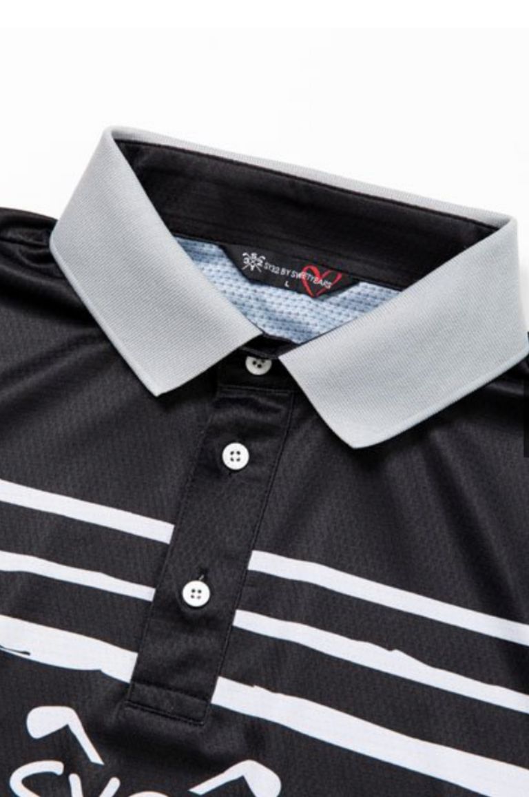 SY32 BY SWEET YEARS - 新品☆SY32 GOLF オーシャン ボーダー ポロシャツ☆青☆XLサイズ SY32 by SWEET YEARS - OCEAN BORDER POLO / オーシャンボーダー