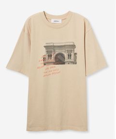 フォトプリントTシャツ ( BEG  ) 綿 / モノクロームフォトプリント / フライス素材 / 柔らかい /  09WCT255149