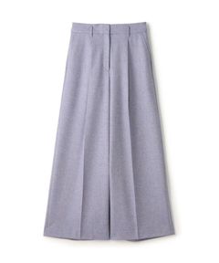 メランジカルゼ タックワイドパンツ (パープル系) ウール / やや厚手 / やや有り/総裏 / 11-04-34-04301