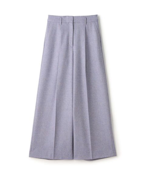 メランジカルゼ タックワイドパンツ (パープル系) ウール / やや厚手 / やや有り/総裏 / 11-04-34-04301