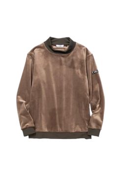 STRETCH VELOUR MOCK (BROWN) ポリエステル / ストレッチ / ベロア / SYG-24A017ABS