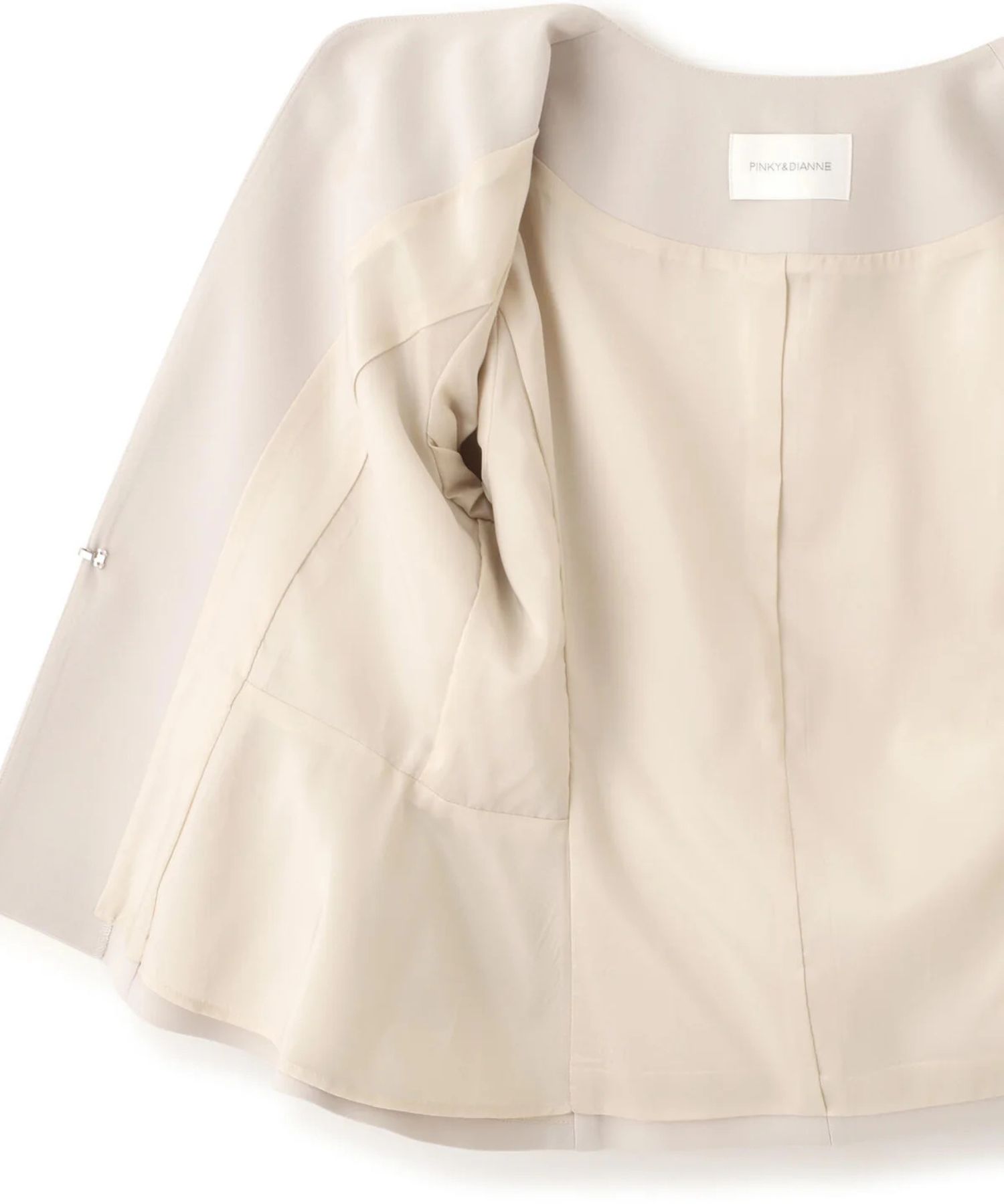 キーネックペプラムジャケット (ベージュ)アセテート / ストレッチなし / 裏地付き / 前ホックあき / 肩パットあり / 0316150112