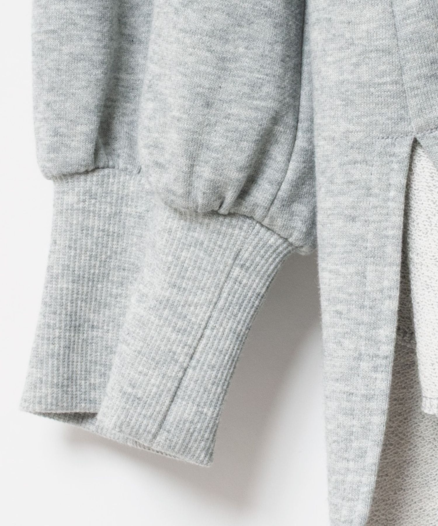 High Neck Long Pullover ( グレー ) 綿 / サイドポケット /サイドスリット / FK252-31223