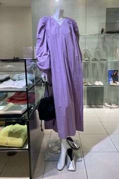 エレンディーク 定価2.1万 女っぷり微光沢たっぷりフレア ワンピース パープル エレンディーク 定価2.1万 女っぷり微光沢たっぷりフレア