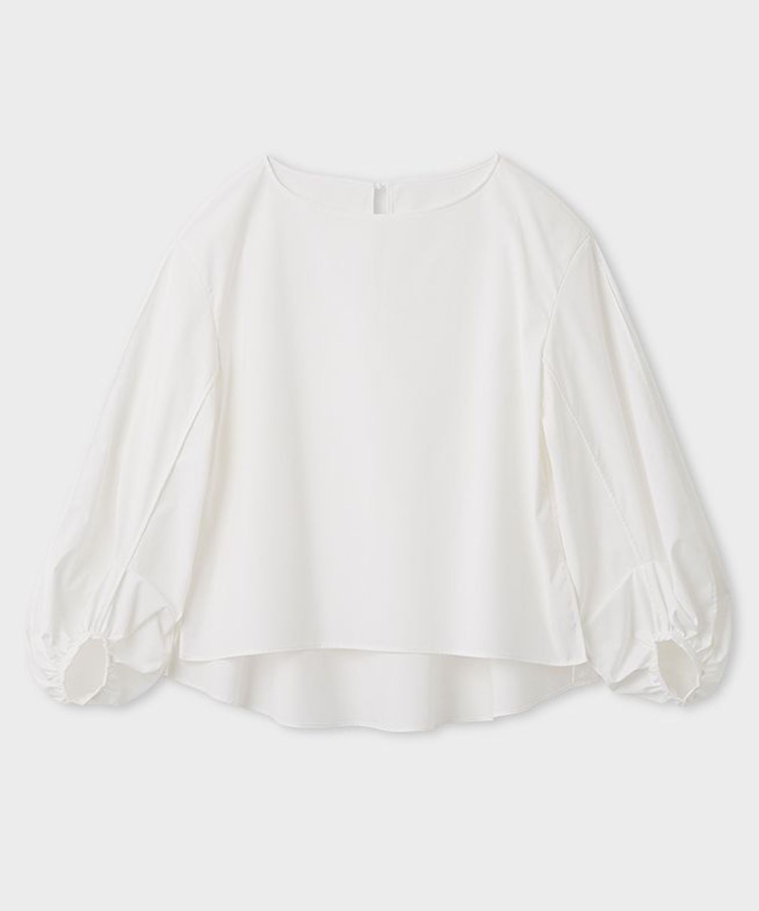 UVカットボリュームスリーブブラウス(ホワイト) 綿 / ウォッシャブル / 後ろリボン / MWFB261094