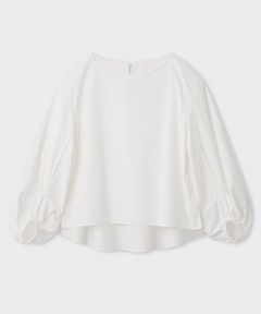 UVカットボリュームスリーブブラウス(ホワイト) 綿 / ウォッシャブル / 後ろリボン / MWFB261094