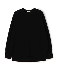 NZ LAMBS クルーネックプルオーバー ( ブラック ) ウール / ドロップショルダー / 後ろ下がり / 伸縮性有り / 12-02-54-02206