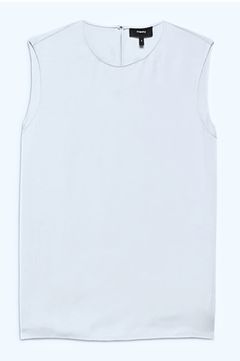 Modern Georgette Shell Top ( フォグ) シルク /  ストーレートシルエット / スリーブレス / 光沢有り / 01-5108205
