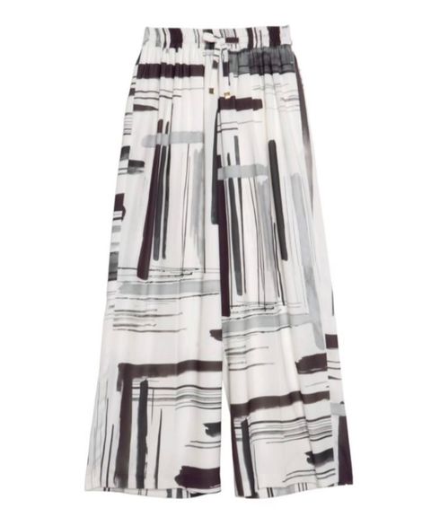 フルイドラインパンツ(オフホワイト)ポリエステル / ウォッシャブル / ウエストゴム / 同柄ドロスト紐 / 5126107009