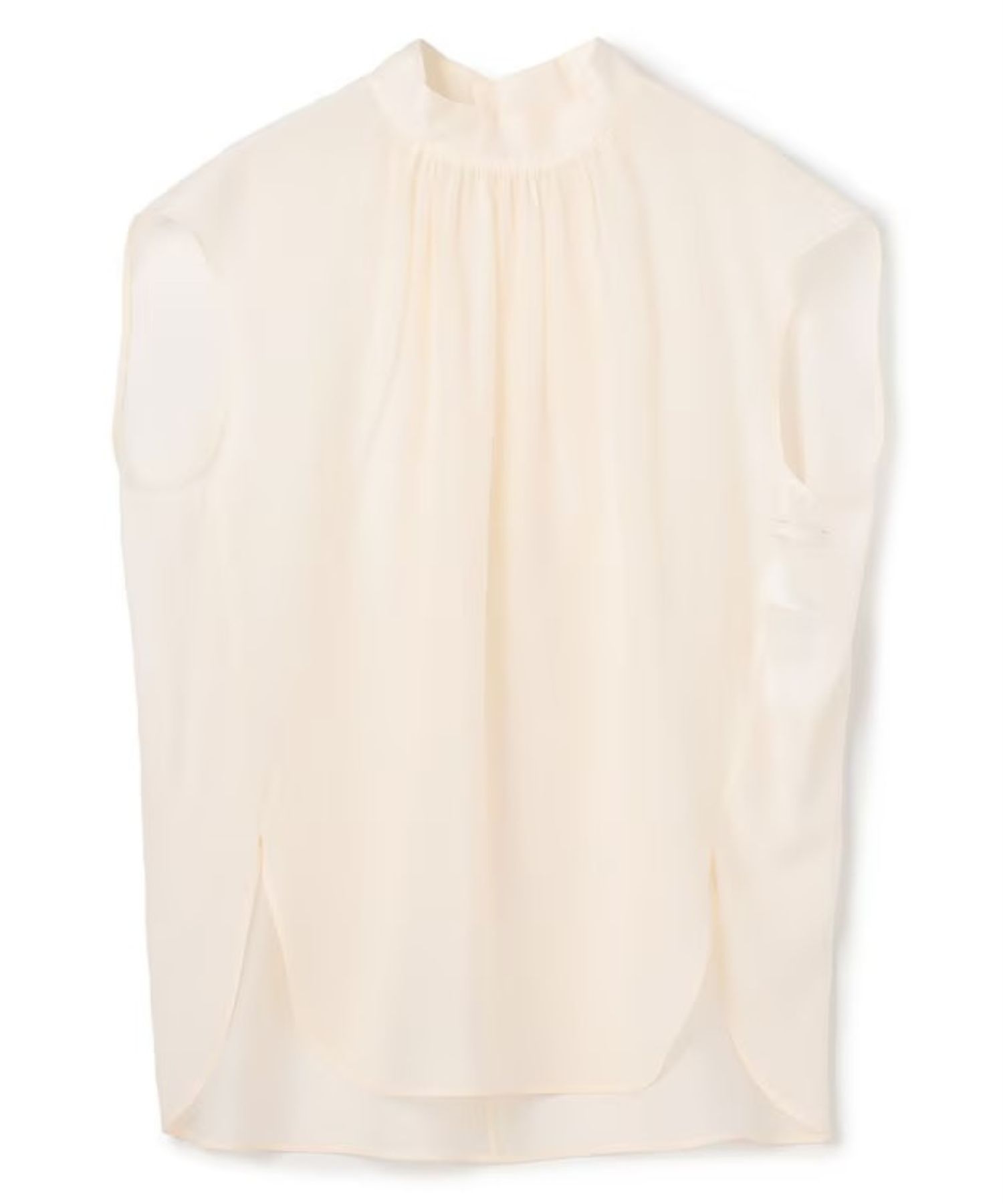 SERAPHIN / ライトシアー ハイネックブラウス (Ecru) レーヨン /ノースリーブ/ 透け感 / 手洗可 / BLCWLM0403