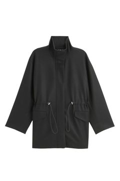 Neo Smooth Jersey OS Parka J (ブラック) ウール / オーバーシルエット/ ウエストドロ ー コード / 裏地 /  01-4409603