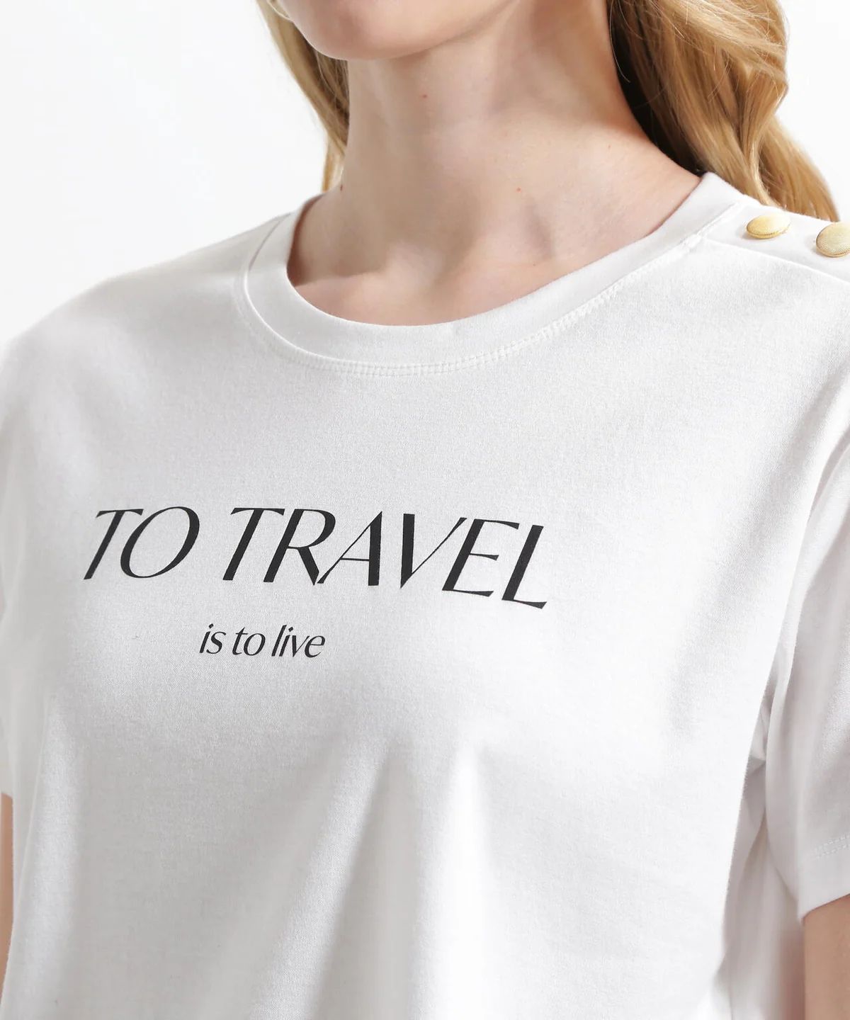 "TO TRAVEL" ロゴTシャツ (ホワイト) / 綿 100% / ウォッシャブル / 0315160521