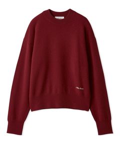 クルーネックベーシックニット (BRD  ) 羊毛  / 伸縮性有り / ブランドネームの刺しゅう / モックネック風 /  09WNT265133