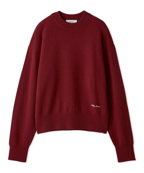 クルーネックベーシックニット (BRD  ) 羊毛  / 伸縮性有り / ブランドネームの刺しゅう / モックネック風 /  09WNT265133