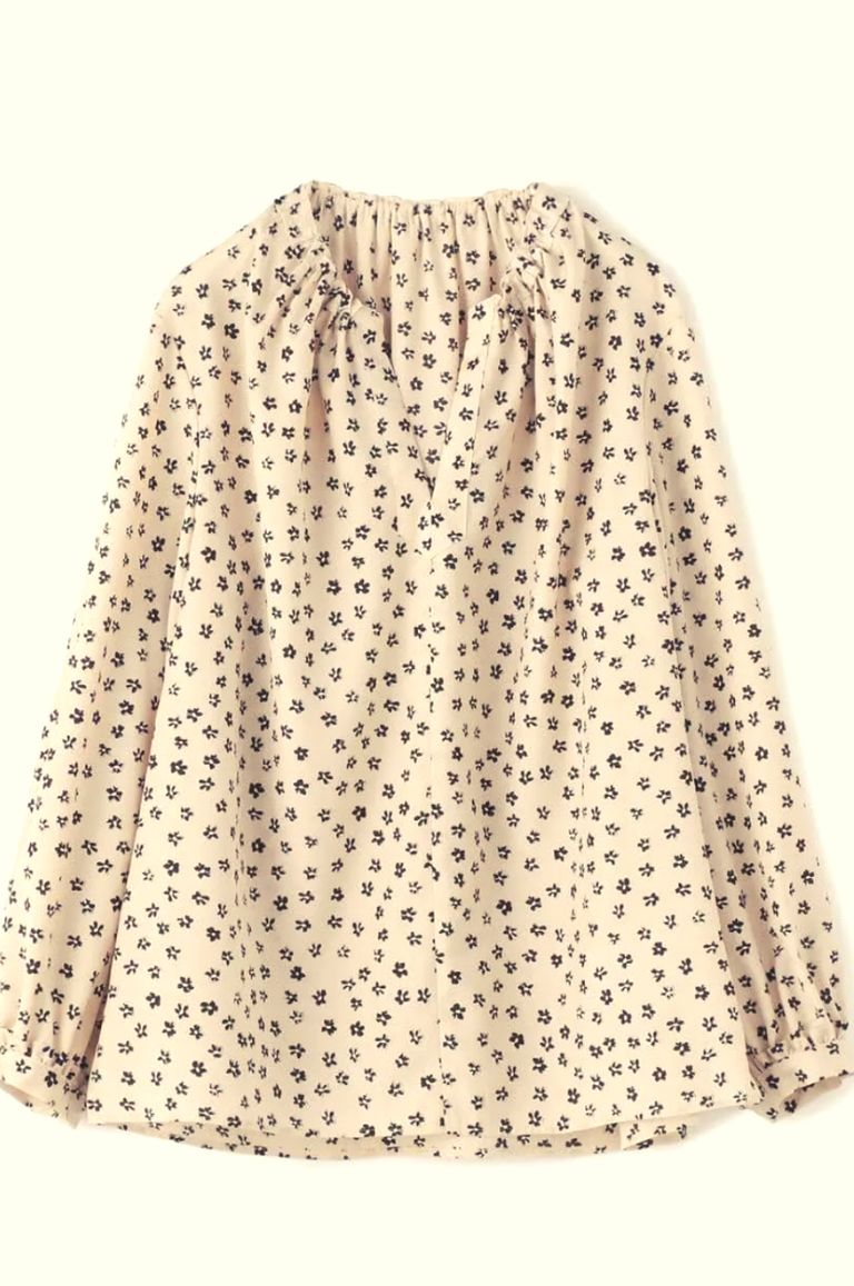 TOMORROWLAND - PETIT FLOWER PRINT NECK GATHER BLOUSE / プチ