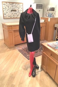 ZIP KNIT ONE PIECE / ジップニットワンピース - フリーサイズ - ブラック