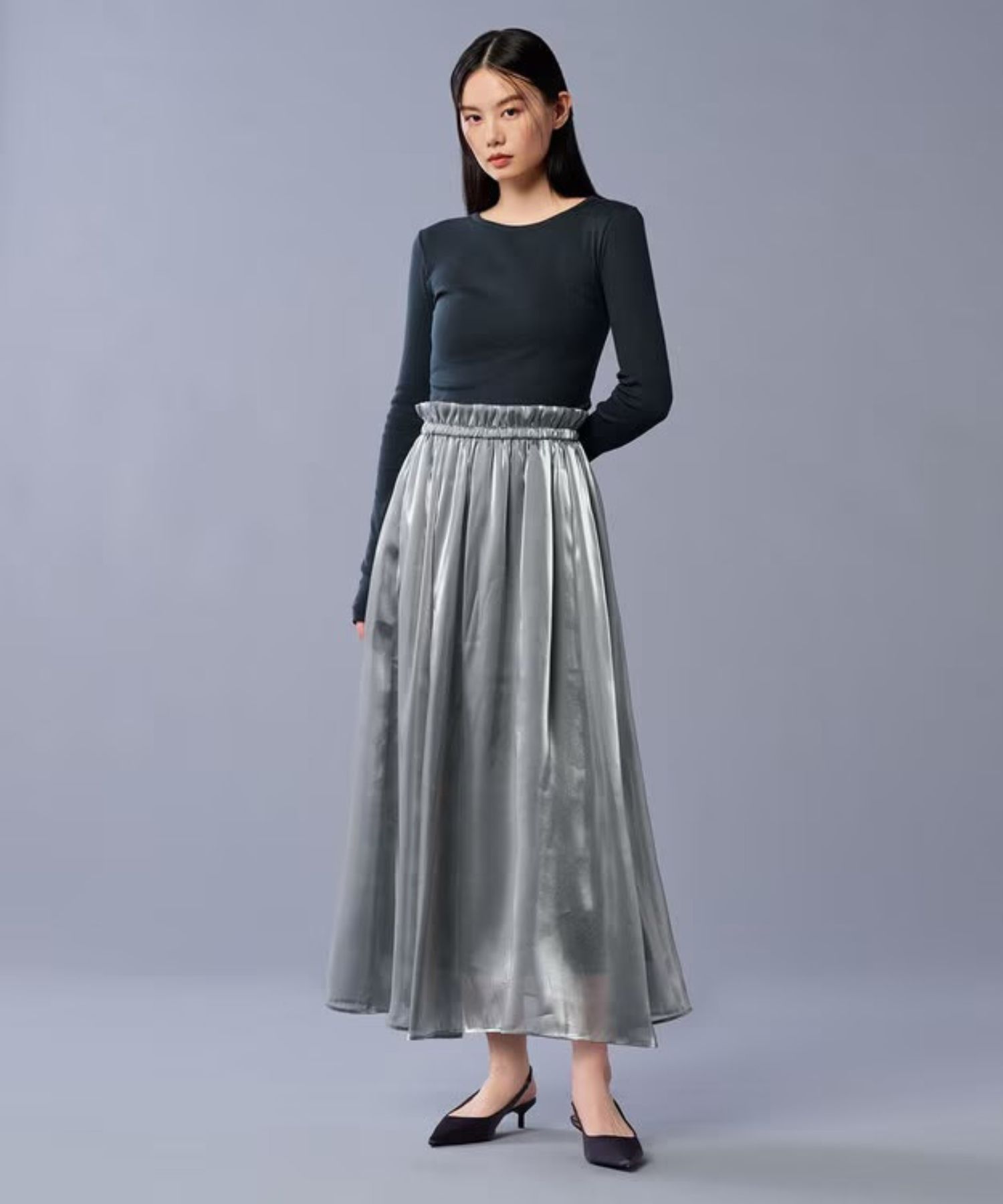 アルビニスタシフォンテレコボートネックカットソー(ストレート) 綿 / ウォッシャブル / クルーネック / KKUVCA0205