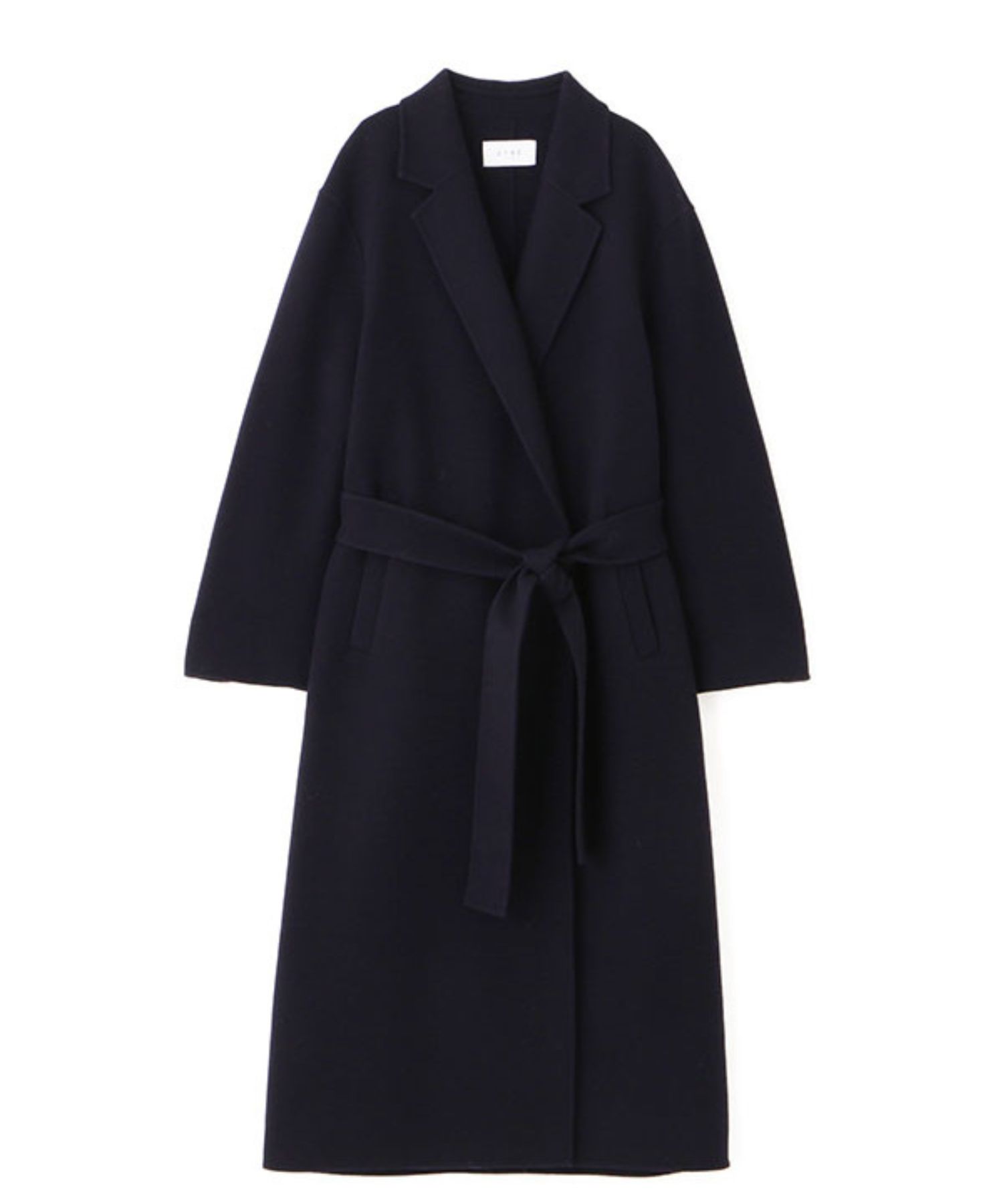 メルトンロングリバーコート ( NAVY ) 毛 / 共地ベルト付 / オーバーサイズ / 軽量 / 1225600088