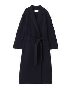 メルトンロングリバーコート ( NAVY ) 毛 / 共地ベルト付 / オーバーサイズ / 軽量 / 1225600088