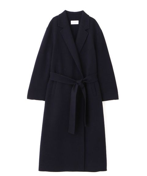 メルトンロングリバーコート ( NAVY ) 毛 / 共地ベルト付 / オーバーサイズ / 軽量 / 1225600088